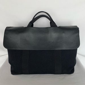 Black canvas and leather tote